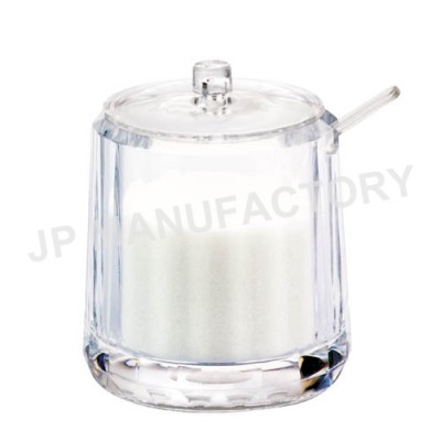 Best sell beautiful design diamond cut Acrylic sugar jars