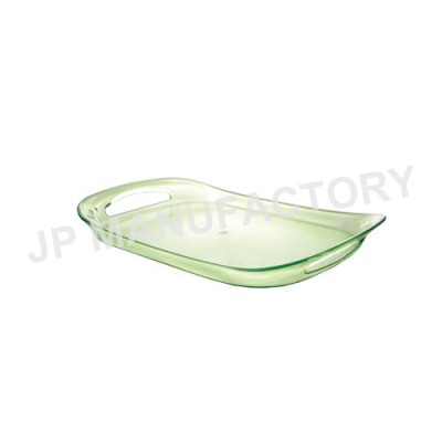 Plastic Colored Serving Tray in Crystal with handle