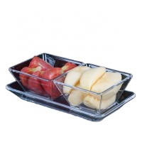 Clear Plastic Transparent 2 Pieces Acrylic Snack Serving Dish